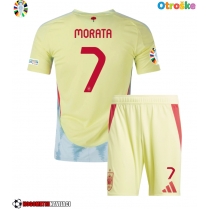 Otroške Nogometnih dresov Španija Alvaro Morata #7 Gostujoči EP 2024 Kratki rokavi (+ hlače)